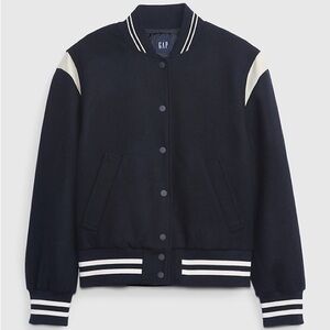 GAP Navy Varsity Jacket with White Accents